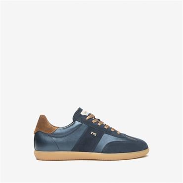 NeroGiardini T Toe Gumsole Laced Trainer - Navy Metallic